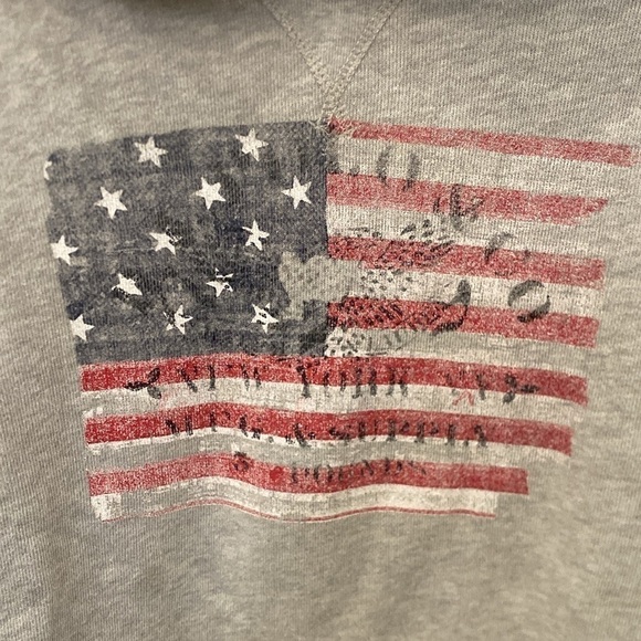 Polo Ralph Lauren grey USA flag Hoodie XL Long Sleeve - Picture 3 of 4
